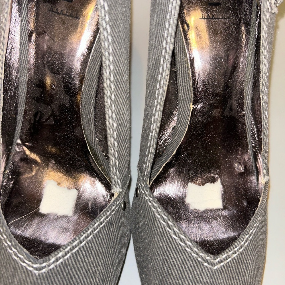 Pre loved denim style bakers platform heel - Picture 8 of 10